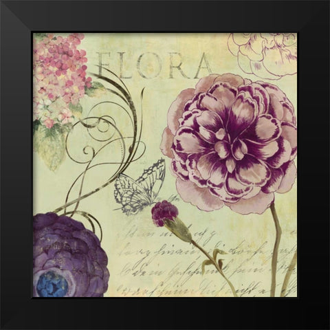 Flora Black Modern Wood Framed Art Print by Wilson, Aimee