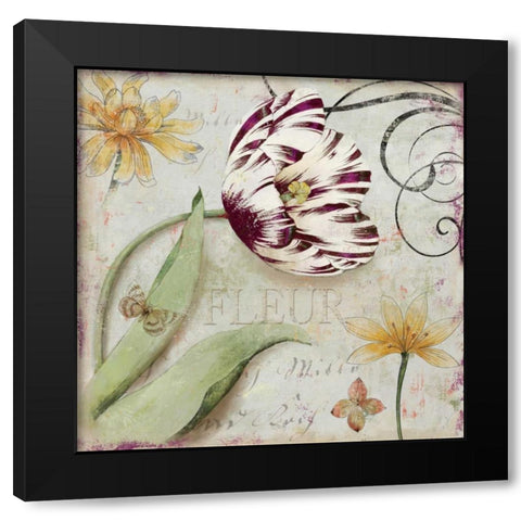 Tulipa I Black Modern Wood Framed Art Print with Double Matting by Wilson, Aimee