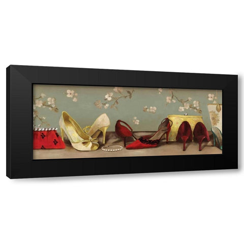 Shoe Lineup Black Modern Wood Framed Art Print with Double Matting by Wilson, Aimee