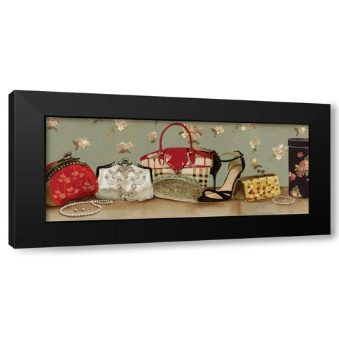 Purse Lineup Black Modern Wood Framed Art Print with Double Matting by Wilson, Aimee