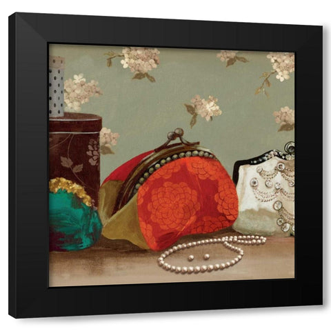 My Red Purse - Mini Black Modern Wood Framed Art Print with Double Matting by Wilson, Aimee
