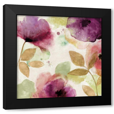Watercolour Florals II Black Modern Wood Framed Art Print with Double Matting by Wilson, Aimee