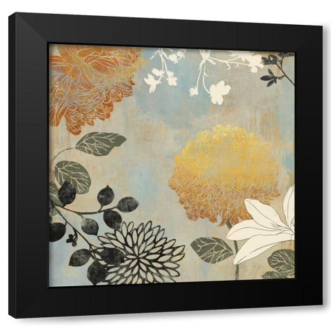 Grace Flowers II Black Modern Wood Framed Art Print with Double Matting by Wilson, Aimee