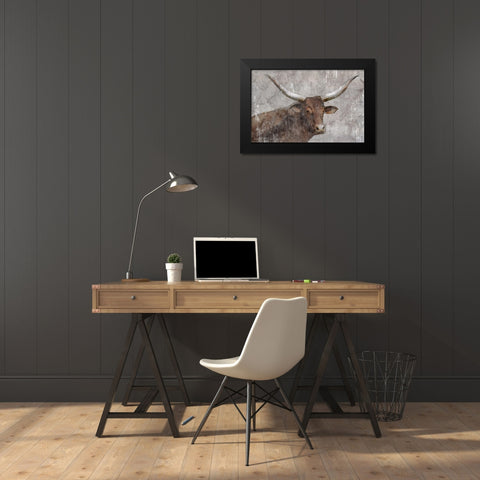 A No Bull Black Modern Wood Framed Art Print by Cooke, William