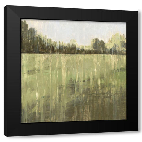 Green Field I  Black Modern Wood Framed Art Print with Double Matting by Wilde, Susan