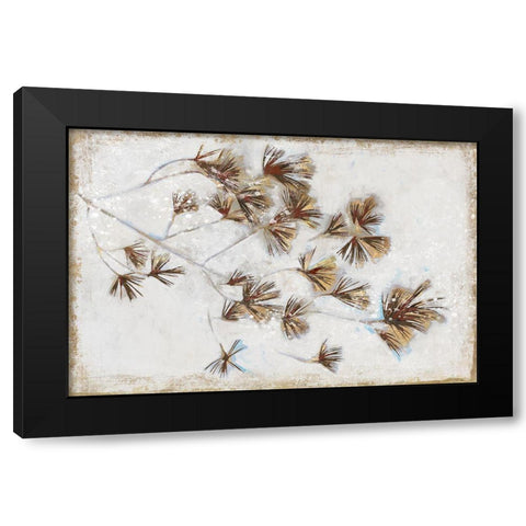 Golden Pine Braches I  Black Modern Wood Framed Art Print by Wilde, Susan