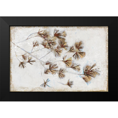 Golden Pine Braches I  Black Modern Wood Framed Art Print by Wilde, Susan