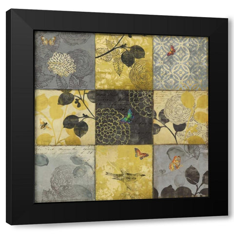 Golden Patchwork Black Modern Wood Framed Art Print with Double Matting by Wilson, Aimee