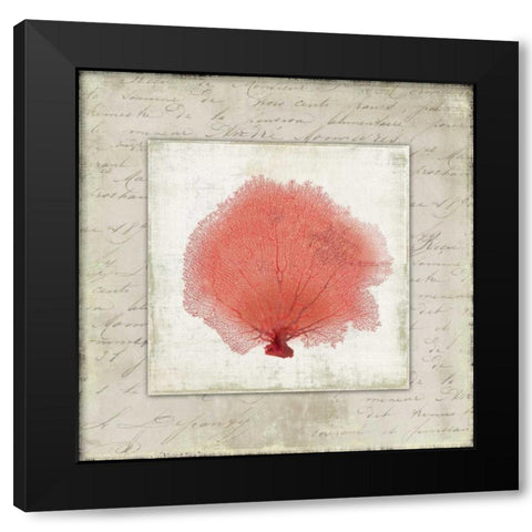 Coral Linen I Black Modern Wood Framed Art Print by Wilson, Aimee