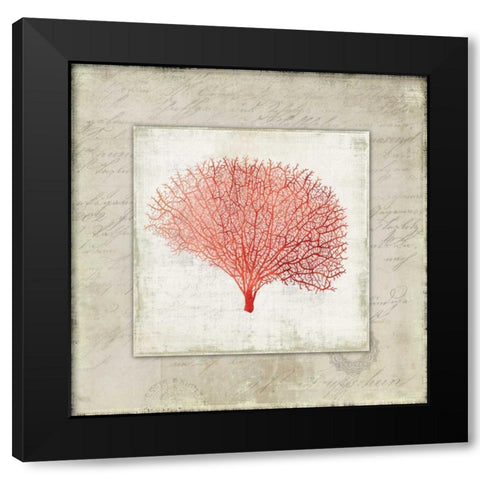 Coral Linen II Black Modern Wood Framed Art Print with Double Matting by Wilson, Aimee