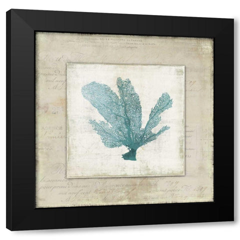 Chambray Coral I Black Modern Wood Framed Art Print with Double Matting by Wilson, Aimee