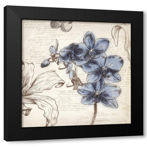 Blushing Blue II - Mini Black Modern Wood Framed Art Print with Double Matting by Wilson, Aimee