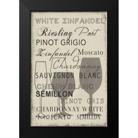 White Wine Collection - Mini Black Modern Wood Framed Art Print by Wilson, Aimee