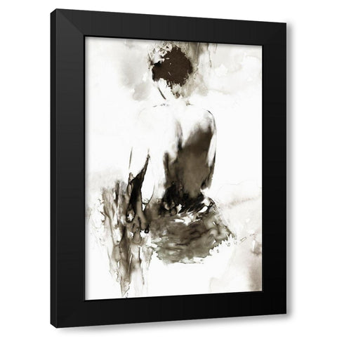 Ink Lady Black Modern Wood Framed Art Print with Double Matting by Wilson, Aimee