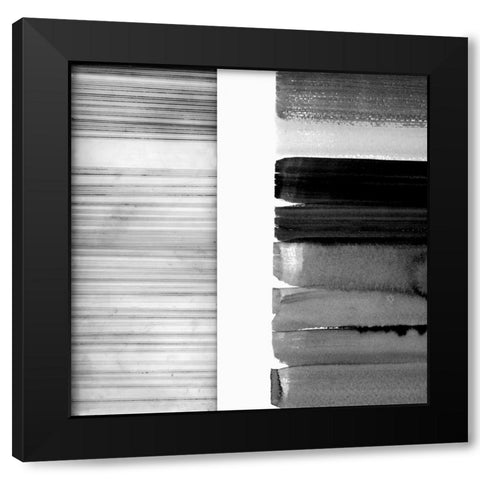 White Band I Black Modern Wood Framed Art Print with Double Matting by Cartissi