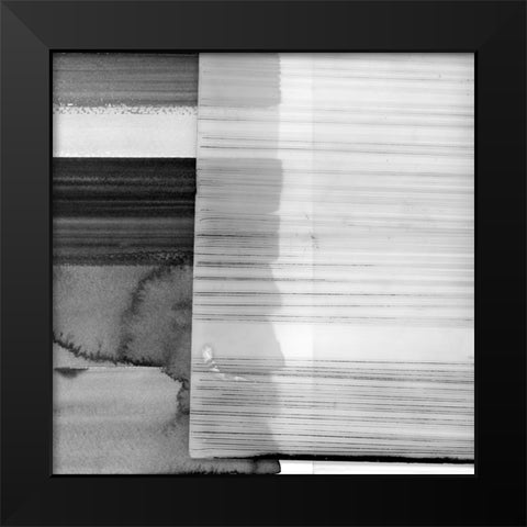 White Band III Black Modern Wood Framed Art Print by Cartissi