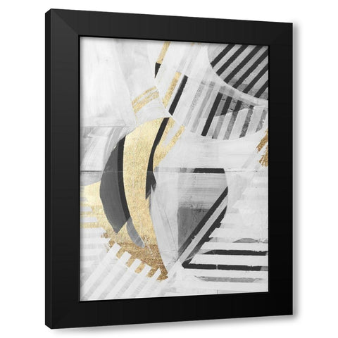 Black White Gold II Black Modern Wood Framed Art Print by Cartissi