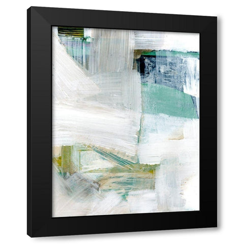 White Blues I Black Modern Wood Framed Art Print with Double Matting by Cartissi