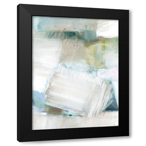 White Blues II Black Modern Wood Framed Art Print by Cartissi