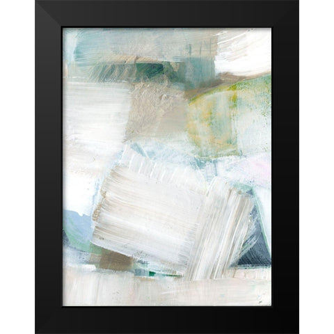 White Blues II Black Modern Wood Framed Art Print by Cartissi