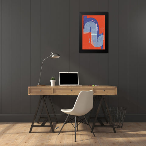 On the Wave III Black Modern Wood Framed Art Print by Cartissi