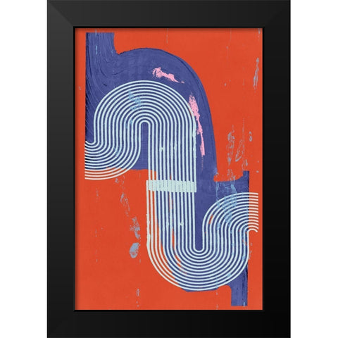 On the Wave III Black Modern Wood Framed Art Print by Cartissi