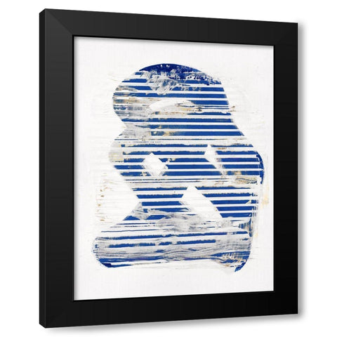 Blue Scrapes I Black Modern Wood Framed Art Print with Double Matting by Cartissi