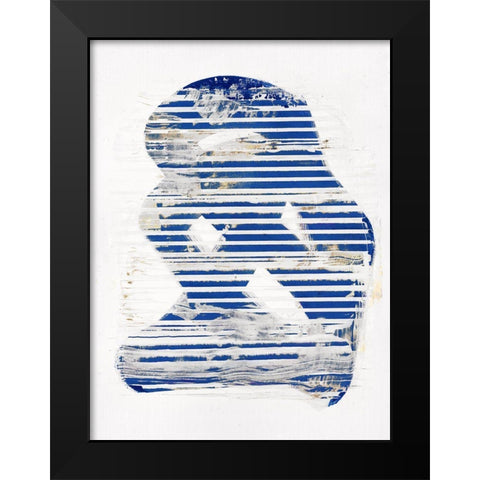 Blue Scrapes I Black Modern Wood Framed Art Print by Cartissi