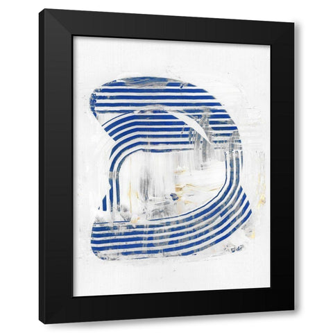 Blue Scrapes II Black Modern Wood Framed Art Print with Double Matting by Cartissi