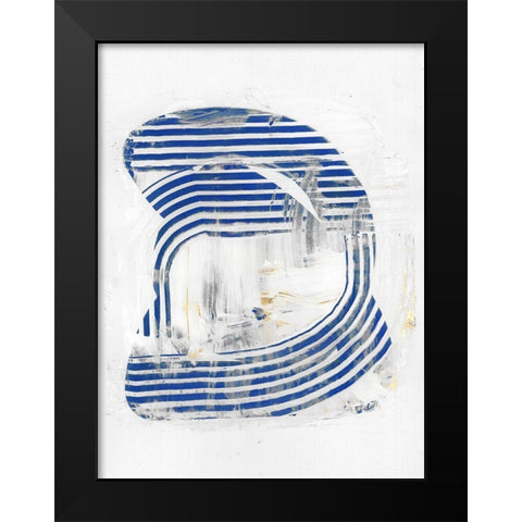 Blue Scrapes II Black Modern Wood Framed Art Print by Cartissi