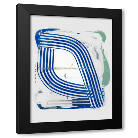 Blue Scrapes III Black Modern Wood Framed Art Print by Cartissi