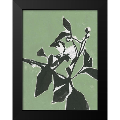 Naive Floral Silhouette I Black Modern Wood Framed Art Print by Cartissi