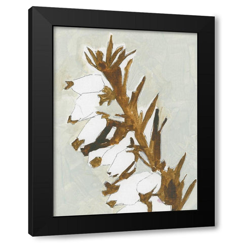 Naive Floral Silhouette II Black Modern Wood Framed Art Print by Cartissi