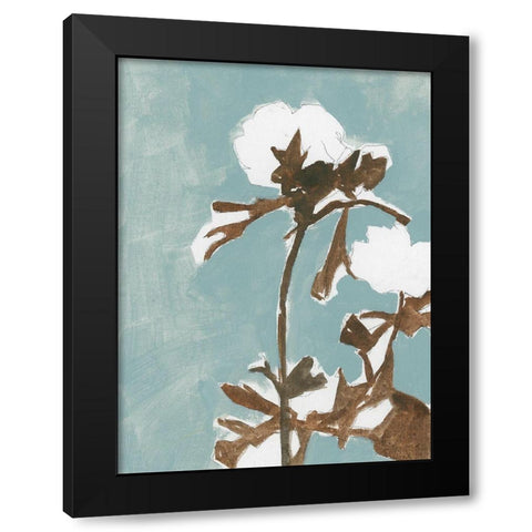 Naive Floral Silhouette III Black Modern Wood Framed Art Print with Double Matting by Cartissi