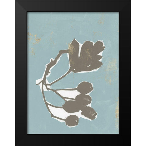 Floral Silhouette I Black Modern Wood Framed Art Print by Cartissi