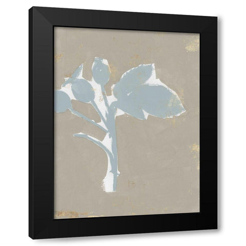 Floral Silhouette II Black Modern Wood Framed Art Print by Cartissi