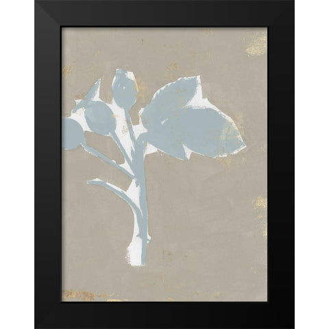 Floral Silhouette II Black Modern Wood Framed Art Print by Cartissi