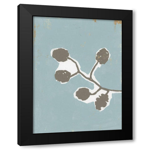 Floral Silhouette III Black Modern Wood Framed Art Print by Cartissi