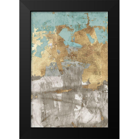 Blue Gold II Black Modern Wood Framed Art Print by Cartissi
