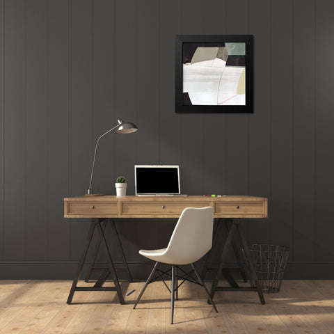 Orange Lines II Black Modern Wood Framed Art Print by Cartissi