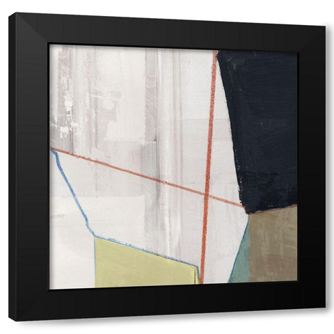 Orange Lines III Black Modern Wood Framed Art Print with Double Matting by Cartissi
