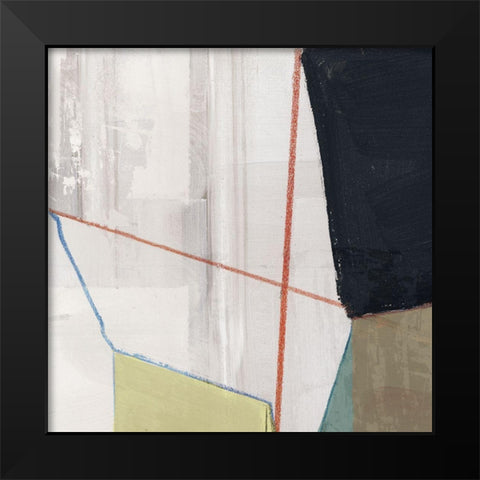 Orange Lines III Black Modern Wood Framed Art Print by Cartissi