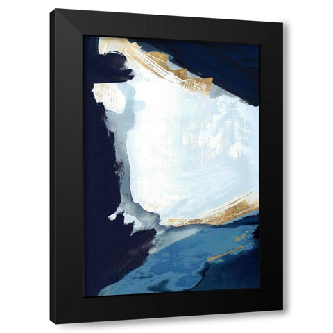Blue in Gold III Black Modern Wood Framed Art Print by Cartissi