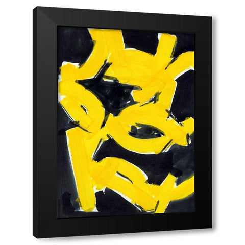Gold And Black II Black Modern Wood Framed Art Print by Cartissi