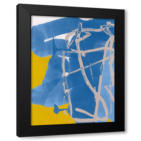 Blue Signs  Black Modern Wood Framed Art Print by Cartissi