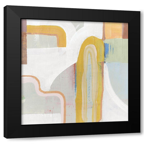 Together Again II  Black Modern Wood Framed Art Print with Double Matting by Cartissi
