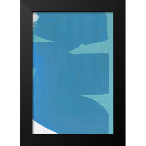 Blue Bound I Black Modern Wood Framed Art Print by Cartissi