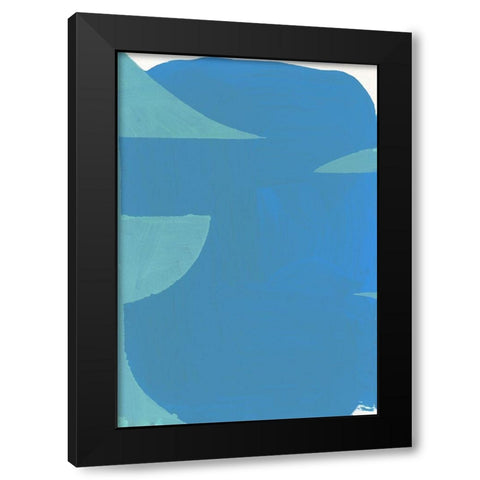Blue Bound II Black Modern Wood Framed Art Print with Double Matting by Cartissi