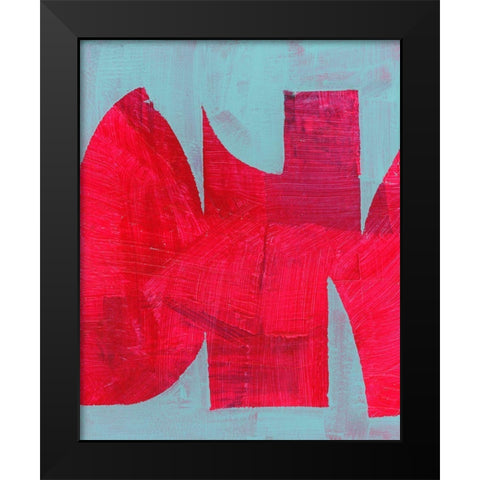 Magenta Ribbon I  Black Modern Wood Framed Art Print by Cartissi