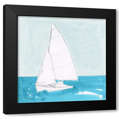 Clear Sky Sail  Black Modern Wood Framed Art Print by Cartissi